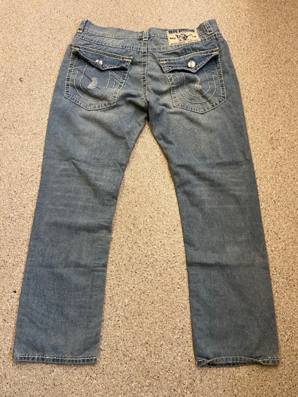 Vintage True Religion Super T Thick Stitch Jeans USA Made Distressed 40x34
